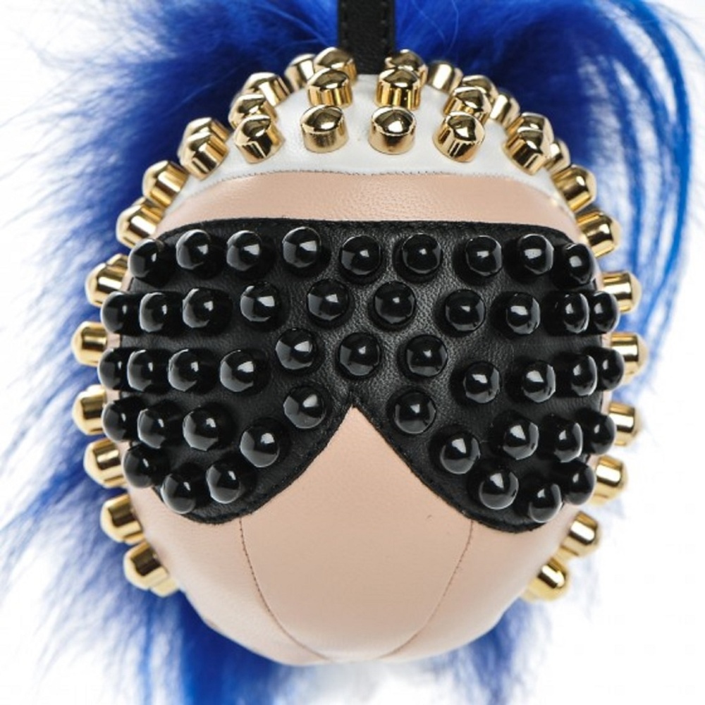 FENDI Goat Fur Studded Punkarlito Bag Charm
